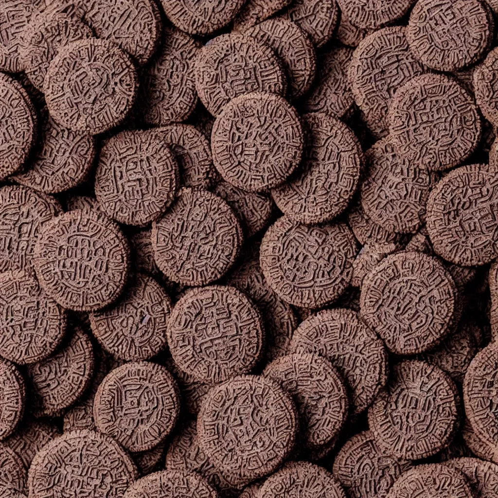 Prompt: close - up view of oreos on top of a wooden table, 8 k, high detail, photorealistic, proper shading