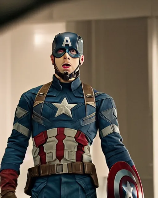 Image similar to original screen test of chris evans as captain america footage leaks from the movie captain america : the first avenger. photographic, photography