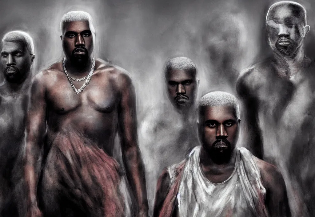 Image similar to A photo of a movie based on the Kanye West album Yeezus, 8K concept art, realistic faces, detailed, digital art,