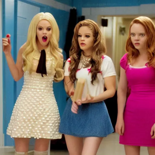 Image similar to Lego!! Mean Girls, movie still, cinematic