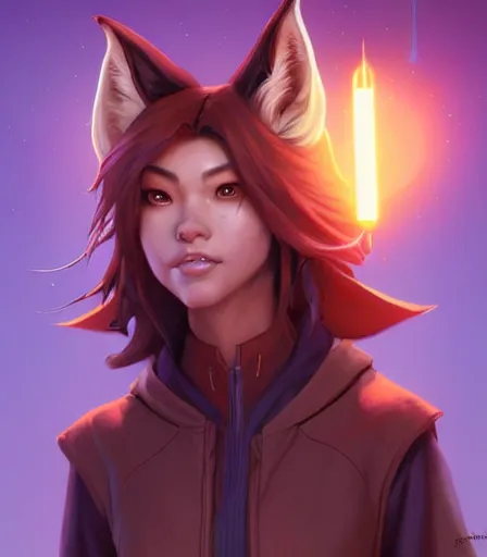 Prompt: beautiful portrait of a female anthro coyote wearing jedi robes. character design by charlie bowater, ross tran, artgerm, and makoto shinkai, detailed, soft lighting, rendered in octane