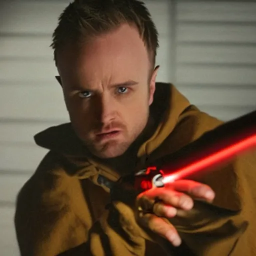 Image similar to jesse pinkman with a lightsaber