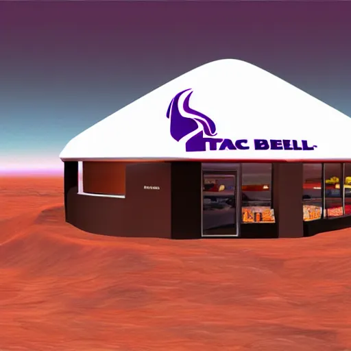 Image similar to taco bell restaurant on mars,