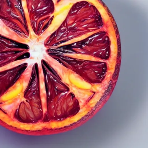 Prompt: an autopsy of a blood orange