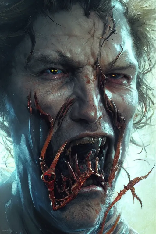 Prompt: rune lich, extreme close up, extremely detailed, horrific face, portrait dnd, painting by gaston bussiere, craig mullins, greg rutkowski, yoji shinkawa