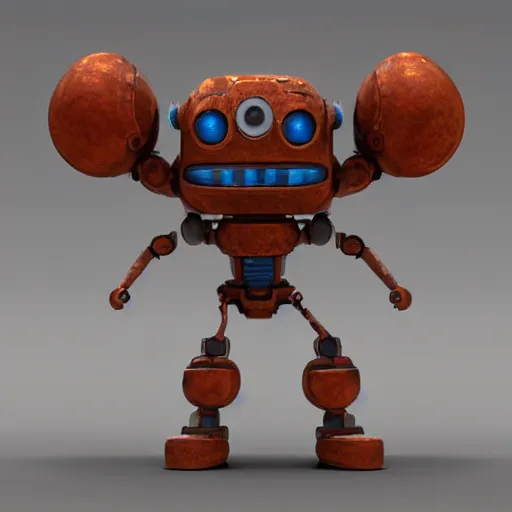 Image similar to a cute rusty robot in breath of the wild, anime, 3 d render, octane