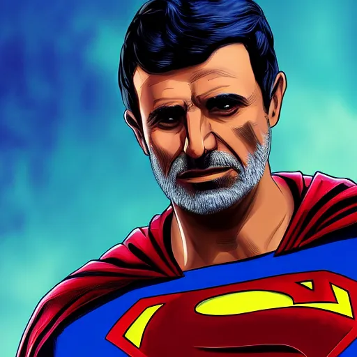 Prompt: Ahmadinejad as superman, hyperdetailed, 4k, artstation