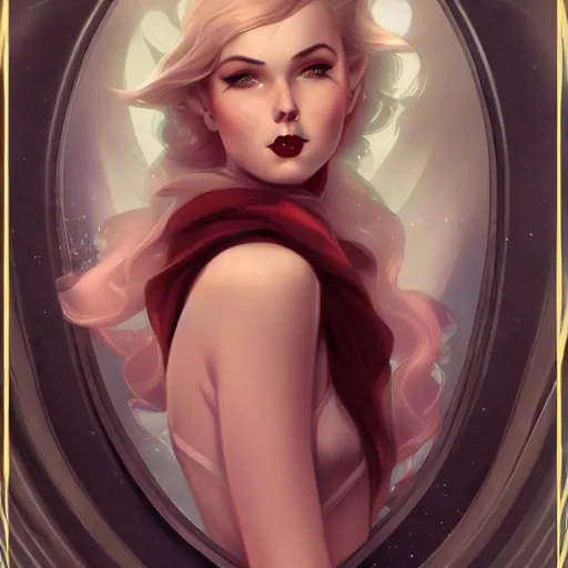 Prompt: a pinup by charlie bowater and anna dittmann and alberto vargas.