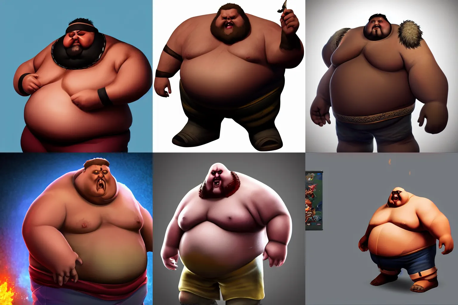 Prompt: hi-res render of a tremendously fat man from Arkansas, as a DotA 2 hero, highly detailed, 4k