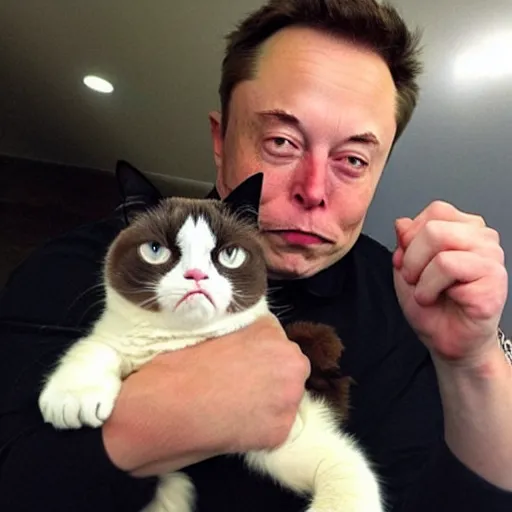 Image similar to Elon Musk Grumpy Cat