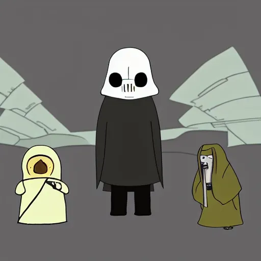 Image similar to jedi plague doctor in the style of adventure time