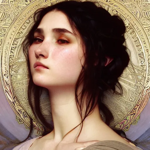 Prompt: a portrait of anguish, intricate, elegant, highly detailed, digital painting, smooth, sharp focus, illustration, art by artgerm and greg rutkowski and alphonse mucha and william - adolphe bouguereau