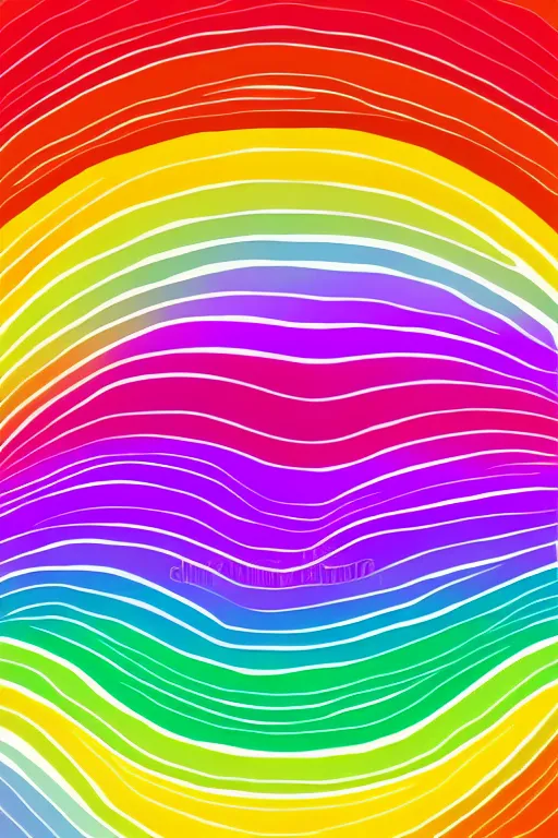 Image similar to minimalist boho style art of a colorful rainbow, illustration, vector art