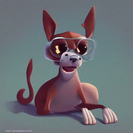 Image similar to dog by pixar style, cute, illustration, digital art, concept art, most winning awards