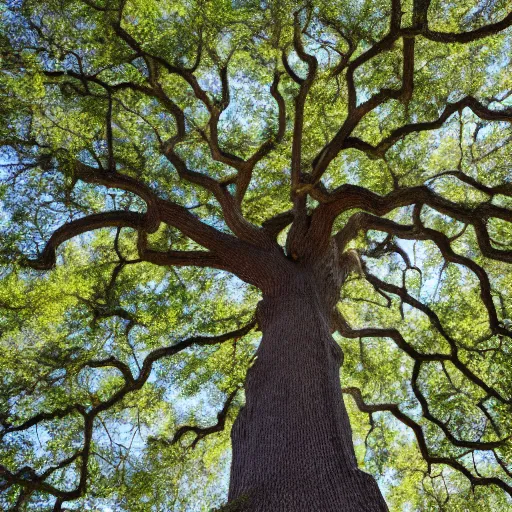 Image similar to an oak tree growing in a large atrium, natural light, photo, 4 k, view from a distance