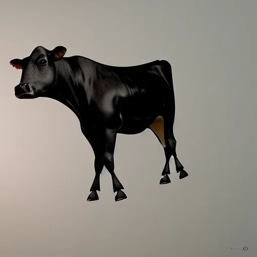 Image similar to portrait of a flying cow, photorealistic, 4 k