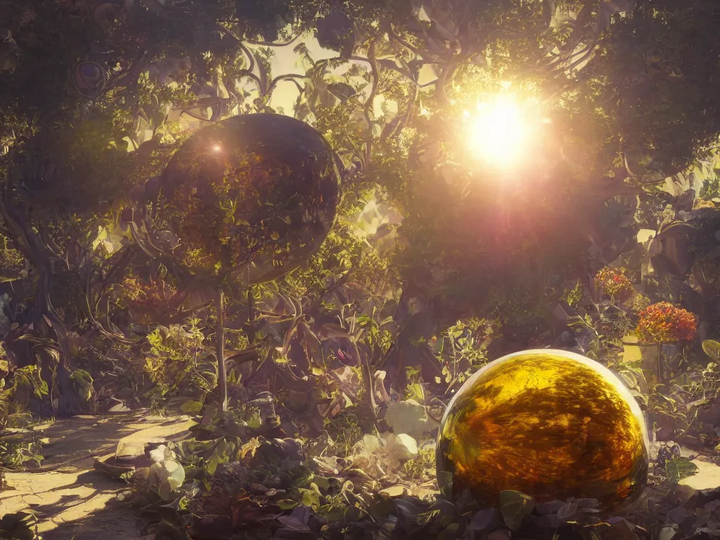 Image similar to 3 d render, sunlight study, the universe is a spheroid region 7 0 5 meters in diameter, art nouveau, by jan davidz de heem and ( ( ( ( ( lisa frank ) ) ) ) ), 8 k, sharp focus, octane render