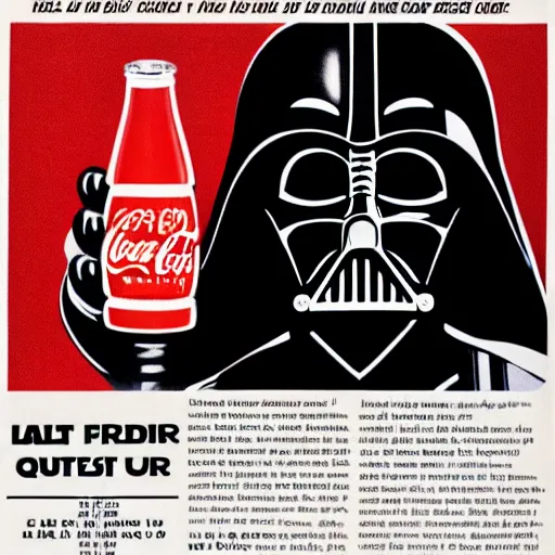 Image similar to darth vader advertising coca cola