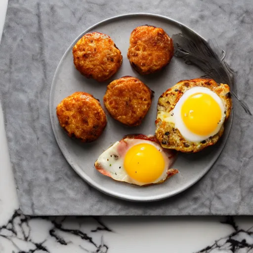 Image similar to an eggs and sausage patties breakfast