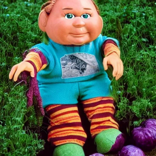 Prompt: bill murray as a cabbage patch doll