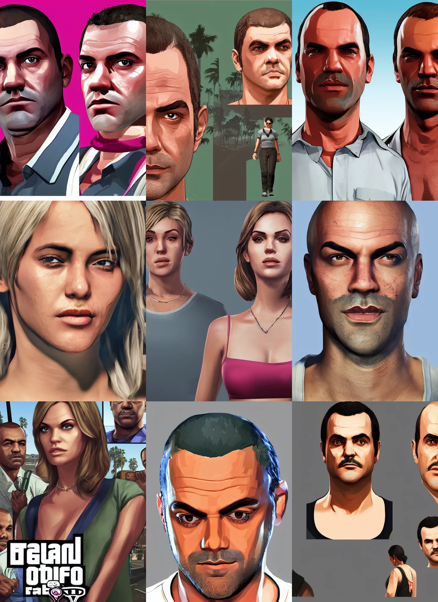 Prompt: flat cell shaded gtav full body character beautiful face, boxart