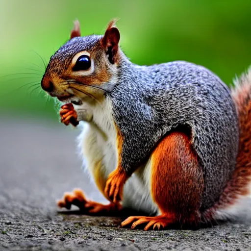 Prompt: squirrel with nuts