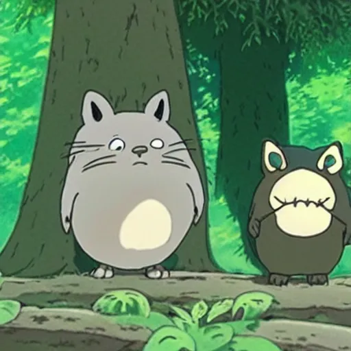 Image similar to small cute creature in the forest made by studio ghibli, spirit