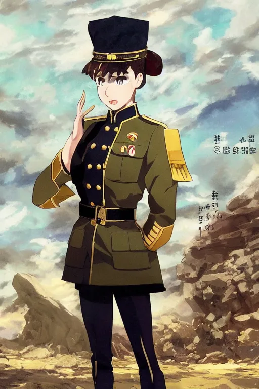 Prompt: key visual concept art, portrait of a stately anime girl wearing formal military dress uniform saluting at a full honors military funeral, somber, rule of thirds golden ratio, fake detail, trending pixiv fanbox, acrylic palette knife, style of shinkai makoto studio ghibli genshin impact