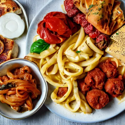 Prompt: A plate of Italian food