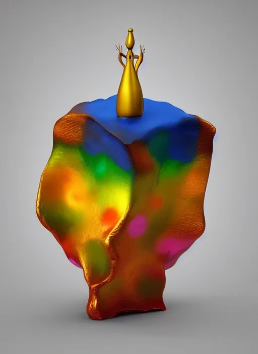 Image similar to 3D abstract resin miniature sculpture by Salvador Dali, psychedelic, abstractionism, realistic, 8K, Hyperrealism, Subsurface scattering, raytracing, Octane Render, Zbrush, simple background