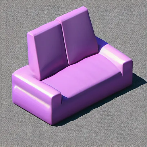 Prompt: ( 2 0 0 4 - 2 0 0 7 ) isometric candy sofa, sculpted, 3 d render, in the style of yoworld, vmk myvmk, haunted mansion, artstation, white background, zoomed out view by miha rinne