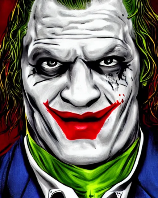 Prompt: Portrait of John Cena as The Joker