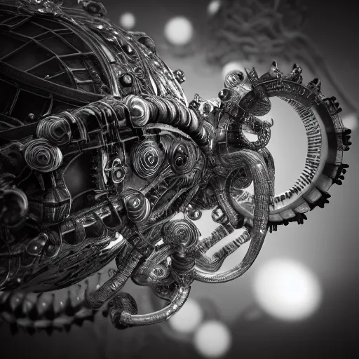 Prompt: mythical dreamy black and white organic translucent bio-mechanical rpg fantasy map detail, highly detailed, intricate crystal jelly steampunk ornate, poetic, 3D render, digital art, octane render, 8K artistic photography, photo-realistic, by Dora Maar