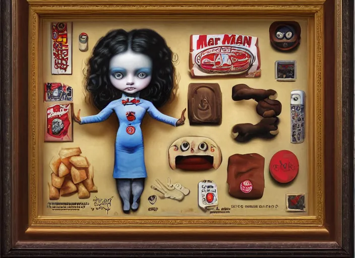 Image similar to the x - man made of x - burger, lowbrow, matte painting, 3 - d highly detailed, in the style of mark ryden,