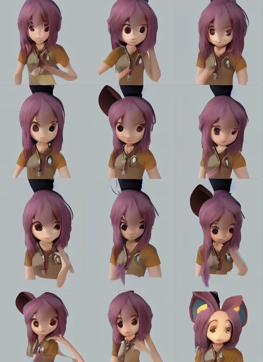 Prompt: female eevee mini cute girl, character adoptable, highly detailed, rendered, ray - tracing, cgi animated, 3 d demo reel avatar, style of maple story and zootopia, maple story eevee, fluffy, dark skin, cool clothes, soft shade, soft lighting, portrait pose