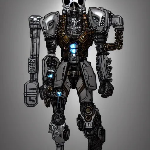 Image similar to a mysterious portrait of a cyborg bodyguard, pretty, premium cybernetics, D&D, fantasy, intricate, cel-shaded 3d, Borderlands style