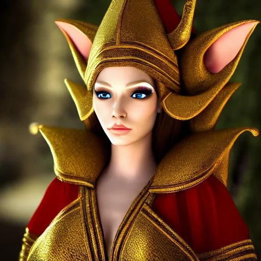 Image similar to beautiful elf with ornate robes, highly detailed, 4k, HDR, smooth, sharp focus, hyper realistic, high resolution