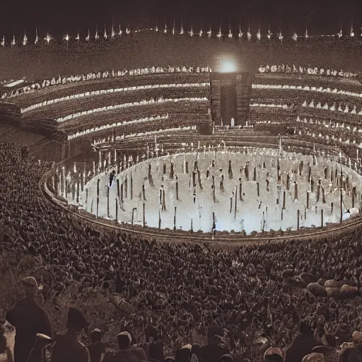 Image similar to the arena of the ancient circus , shining with thousands of candles