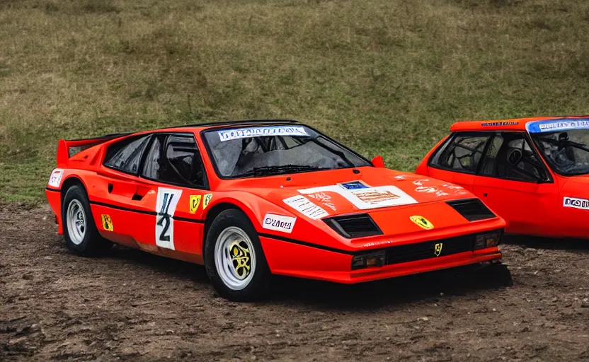 Prompt: Ferrari 308GT rally conversion car, photography, 8k,