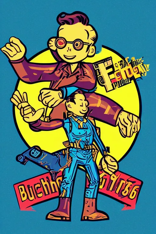 Image similar to fallout 7 6 retro futurist illustration art by butcher billy, sticker, colorful, illustration, highly detailed, simple, smooth and clean vector curves, no jagged lines, vector art, smooth andy warhol style