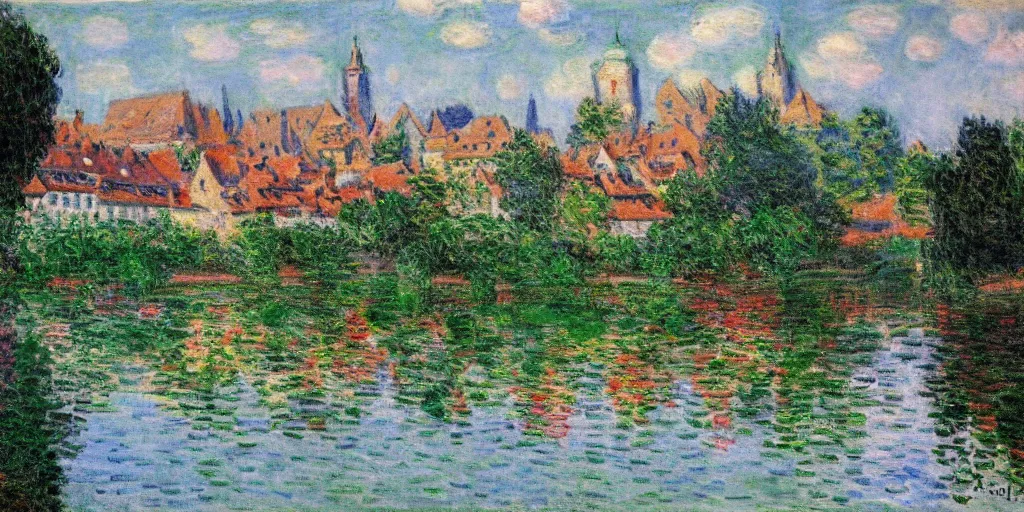 Image similar to Bamberg painted by Monet