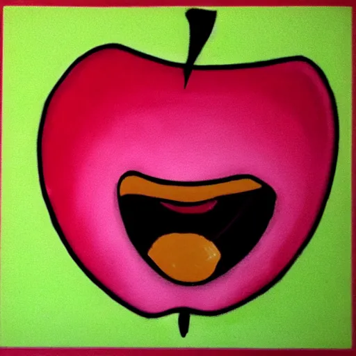 Image similar to a screaming apple