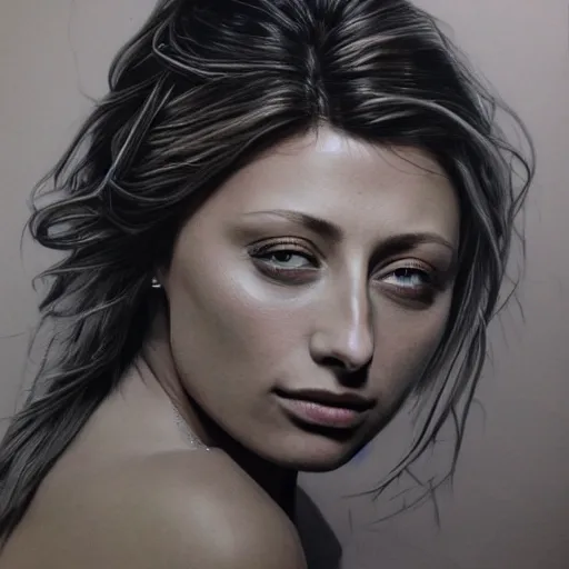 Image similar to pencil art, detailed portrait of aly michalka, intricate, hyper detailed, realistic, oil painting, by yoshitaka amano, cinematic lighting