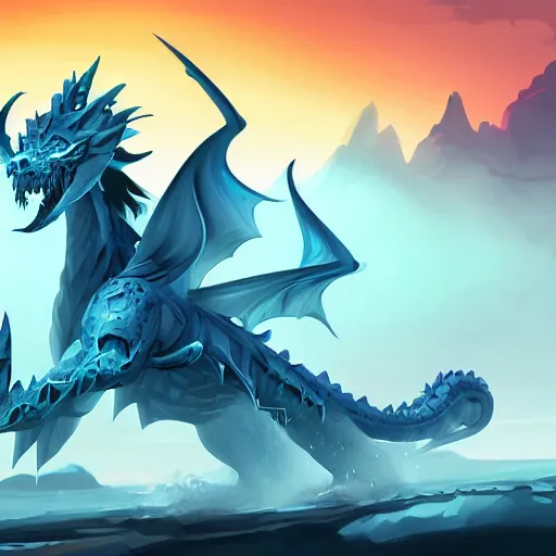 Image similar to ice dragon vector minimalist warcraft, loftis, cory behance hd by jesper ejsing, by rhads, makoto shinkai and lois van baarle, ilya kuvshinov, rossdraws global illumination