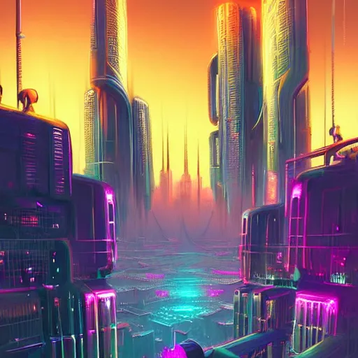 Image similar to a beautiful matte masterpiece of futuristic cyber punk city at night by rhads, trending on artstation, featured on behance, intricate, rectilinear.