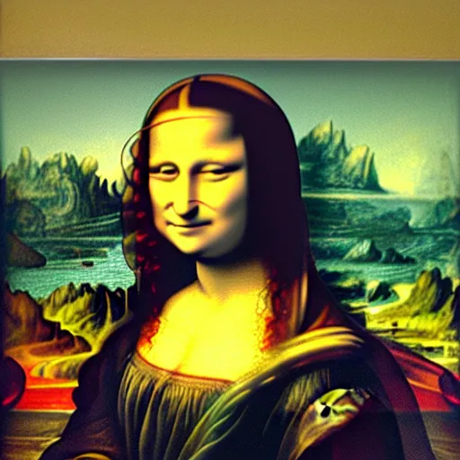 Prompt: the portrait of mona lisa by leonardo da vinci but as the hulk