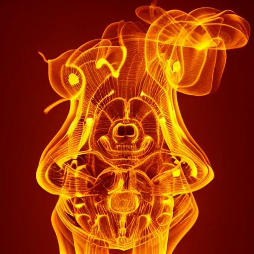 Image similar to radio Xray beauty squeleton in fire