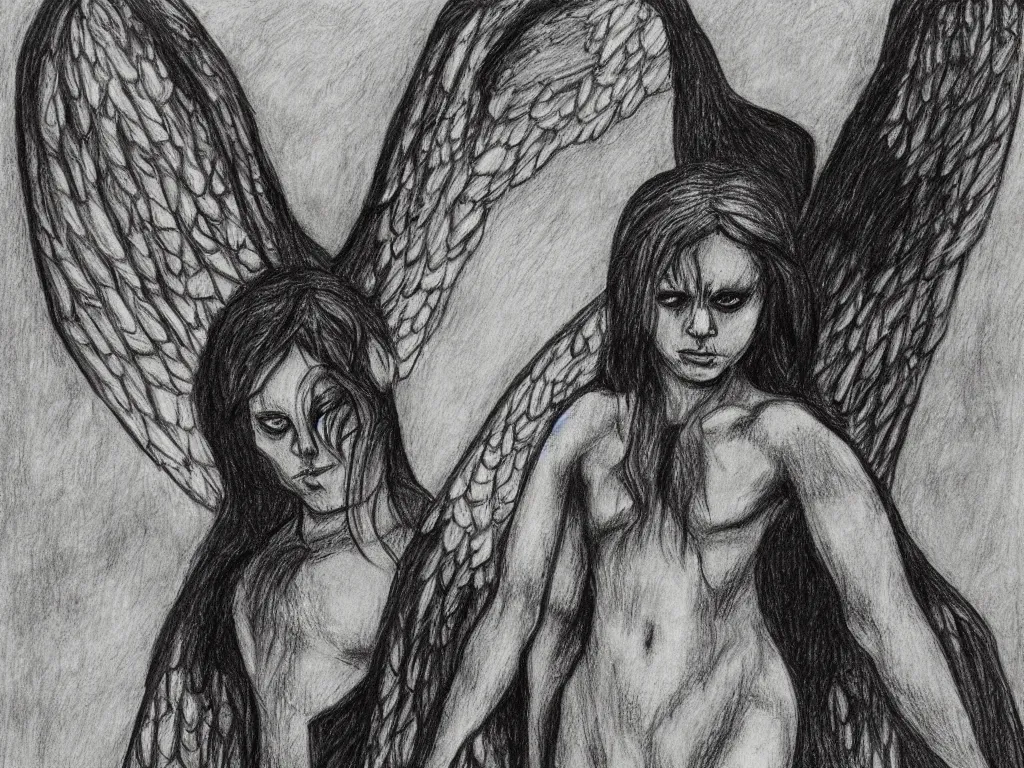 angel and demon love drawing