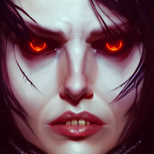 Image similar to perfectly - centered - portrait - photograph of evil vampire, super highly detailed, professional digital painting, artstation, concept art, smooth, sharp focus, no blur, no dof, extreme illustration, unreal engine 5, 8 k, art by artgerm and greg rutkowski and alphonse mucha loish and wlop