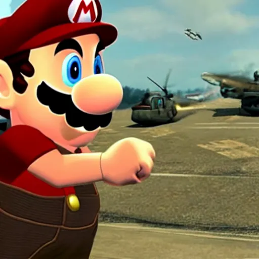 Prompt: mario in ww 2